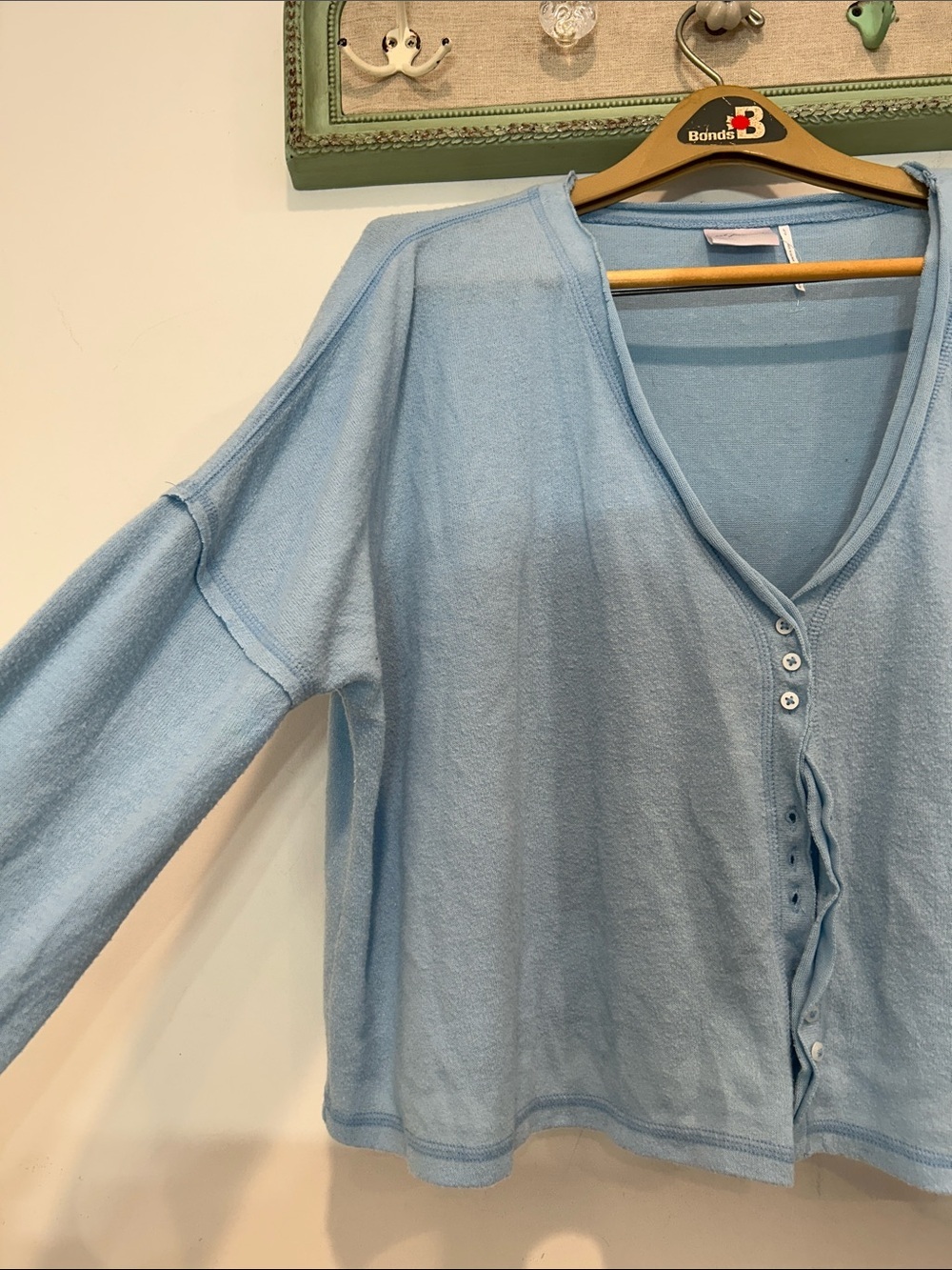 Urban Outfitters out from under Light Blue Button-Front V-Neck Cardigan large - Picture 4 of 8